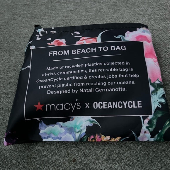 Macys X Oceancycle from Beach to Bag Reusable Shopping Tote Bag - Picture 6 of 9